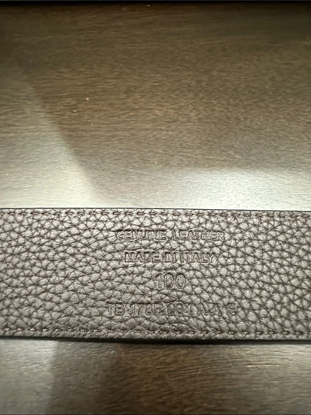 Tom Ford Black Textured Leather Belt with Silver T Buckle